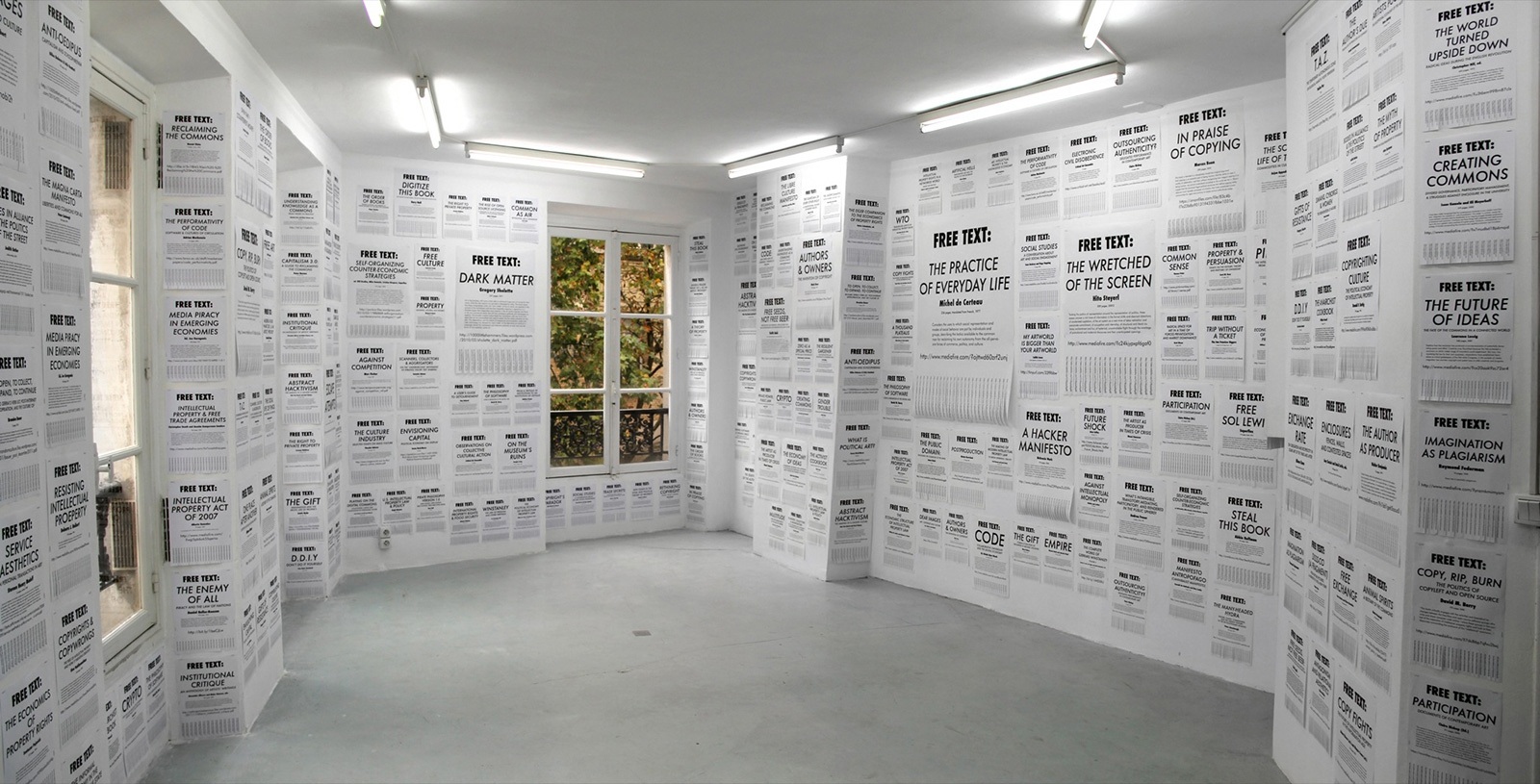 Free Texts, instalacja, 2012